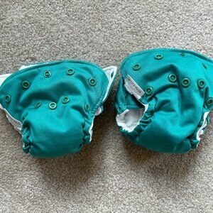 KangaCare Lil’ Joey Reusable Newborn Cloth Diaper Set of 2 - Peacock
